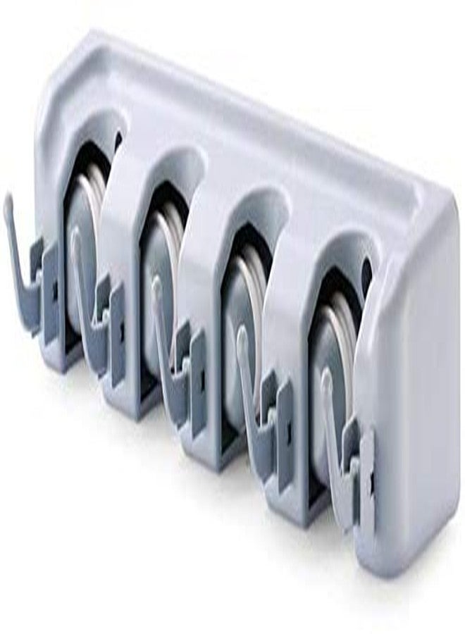 سنام نظام تخزين أدوات المرآب من سونام، بأربعة أوضاع للممسحة والمكنسة مع 6 خطافات، يتسع لما يصل إلى 11 أداة (رمادي، كبير، بلاستيكي). - Image 3